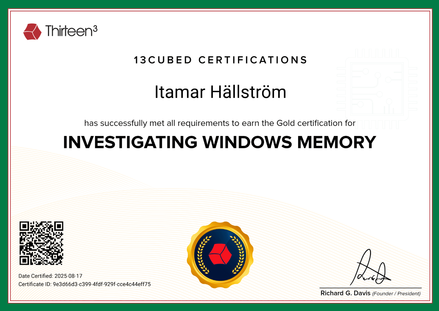 13 Cubed — Investigating Windows Memory certificate